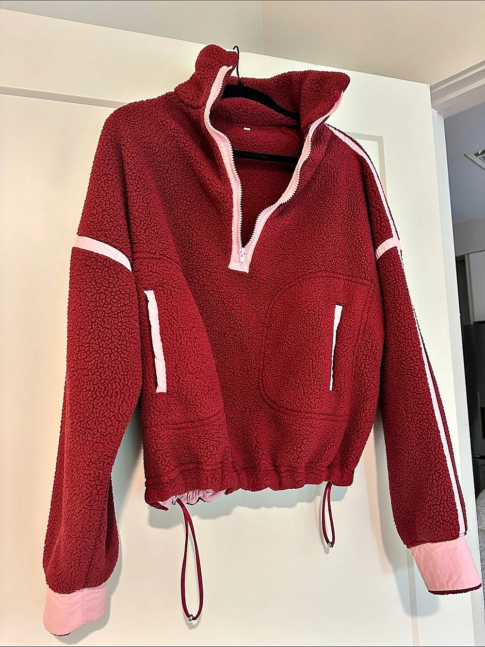 Sherpa Pullover Red & Pink